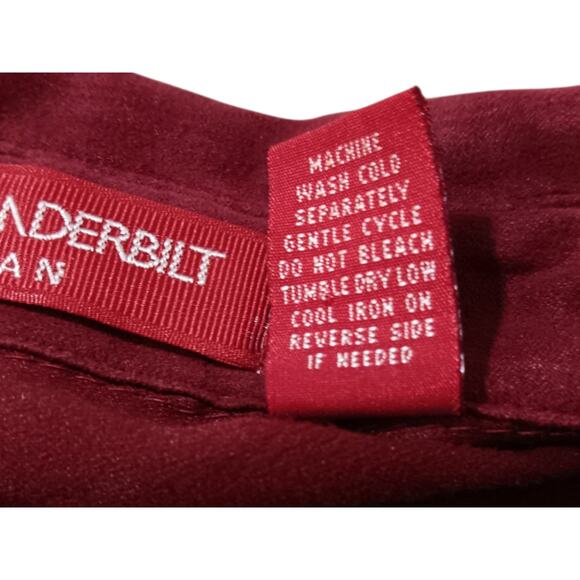 GLORIA VANDERBILT 2X Light Faux Suede Top Blouse Shirt Bronze Snaps Western Red - Picture 8 of 11